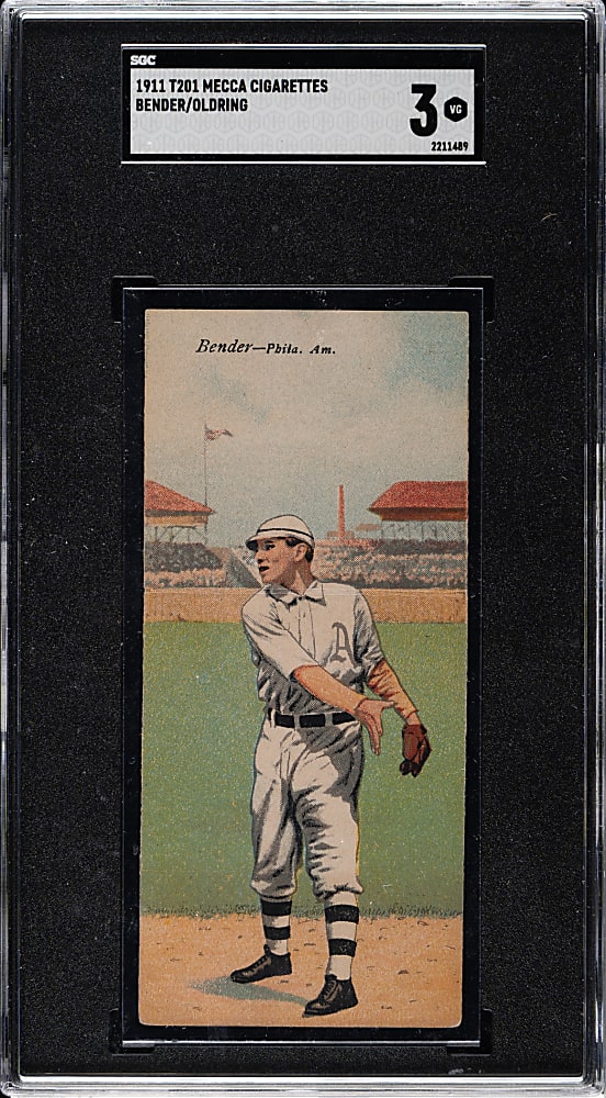 1911 T201 Mecca Double Folders Chief Bender/Oldring SGC VG 3
