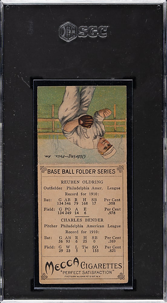 1911 T201 Mecca Double Folders Chief Bender/Oldring SGC VG 3