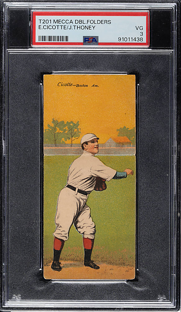 1911 T201 Mecca Double Folder Ed Cicotte/Thoney PSA VG 3