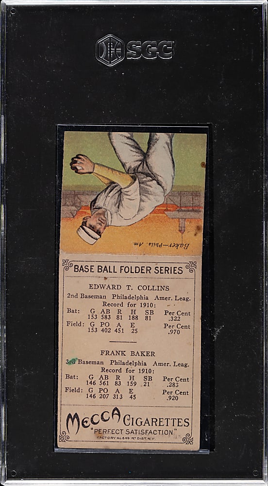 1911 T201 Mecca Double Folder Eddie Collins/Frank Baker SGC GOOD+ 2.5