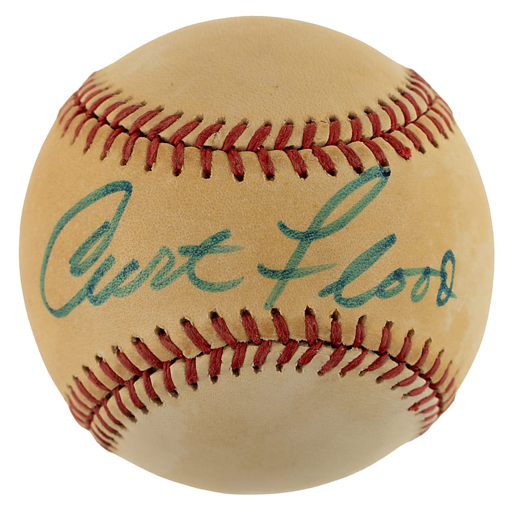 Curt Flood Single-Signed Baseball - JSA