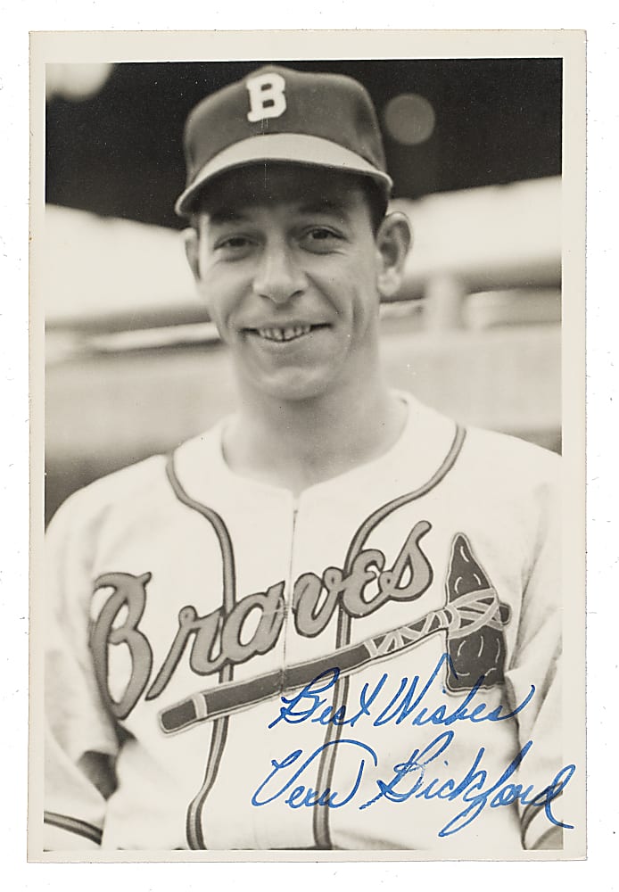 Vern Bickford Signed Photograph - JSA