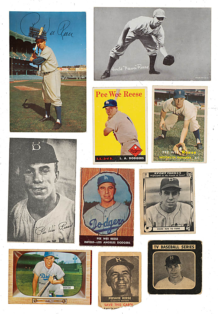 1947 to 1958 Pee Wee Reese Collection (10) Including Drake's Cookies, Swell Sport Thrills, and Hires Root Beer