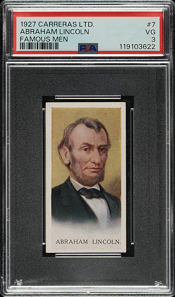 1927 Carerras LTD. Famous Men #7 Abraham Lincoln PSA VG 3