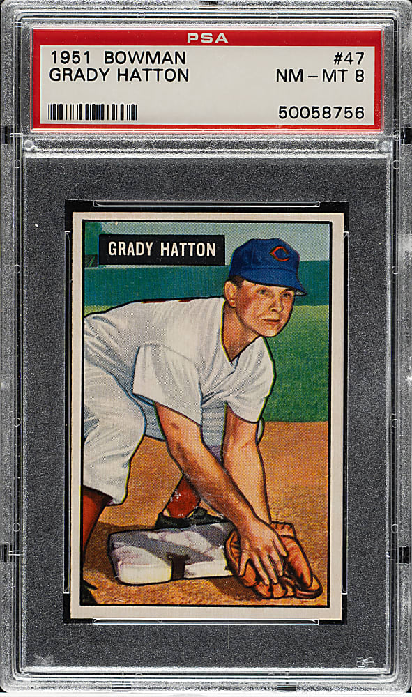 1951 Bowman #47 Grady Hatton PSA NM-MT 8