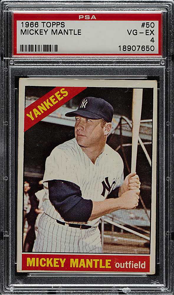1966 Topps #50 Mickey Mantle PSA VG-EX 4