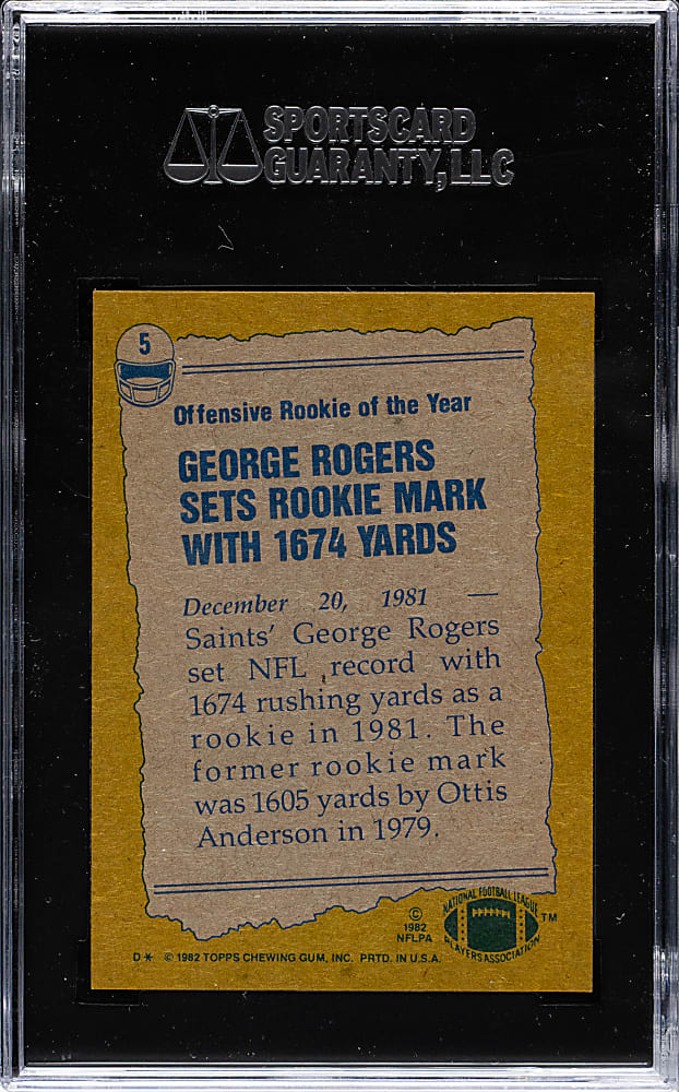 1982 Topps Football #488 Joe Montana SGC NM 84 - Wrong Back - #5 George Rogers