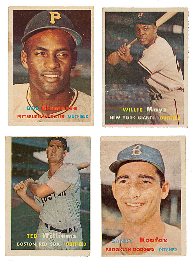 1957 Topps Hall of Fame and Stars Collection (23) Including Clemente, Mays, Koufax, and Williams