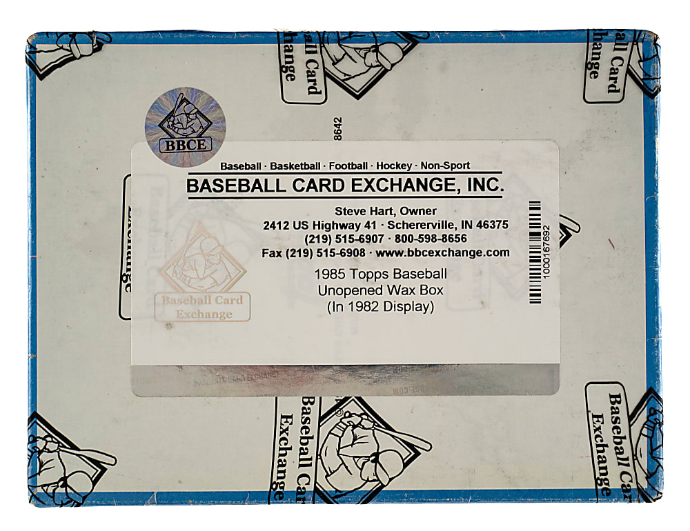 1985 Topps Unopened Wax Box (36 Packs) in 1982 Display Box - BBCE