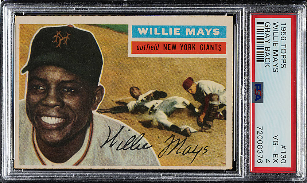 1956 Topps #130 Willie Mays Gray Back PSA VG-EX 4