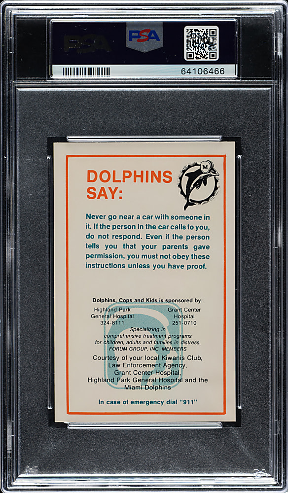 Signed 1984 Dolphins Police Football Dan Marino PSA MINT 9 with GEM MINT 10 Signature