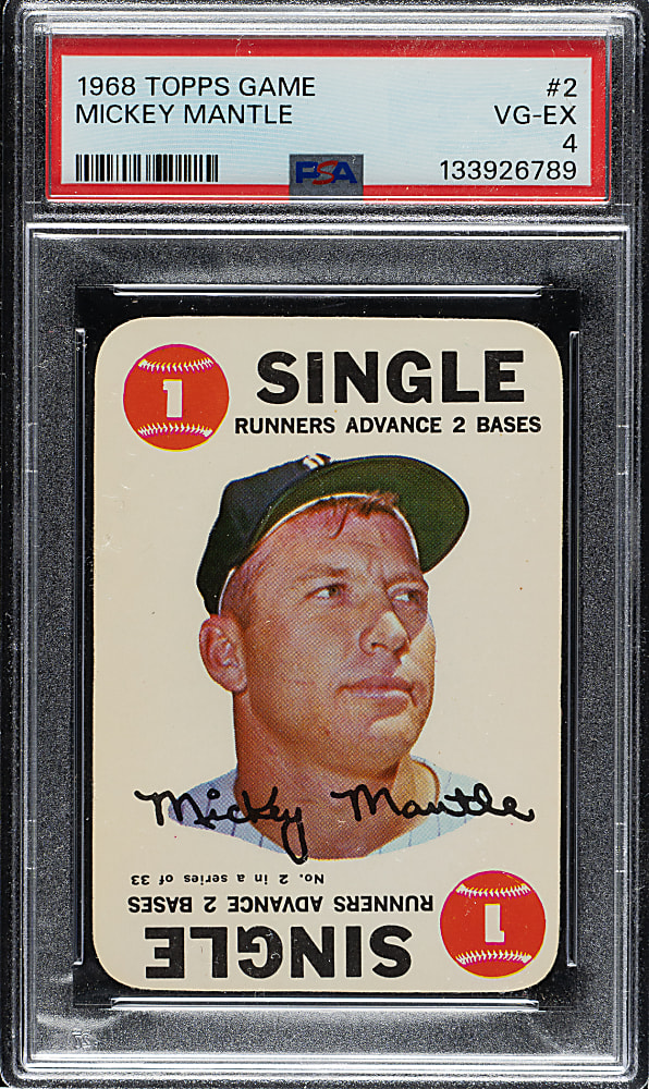 1968 Topps Game #2 Mickey Mantle PSA VG-EX 4