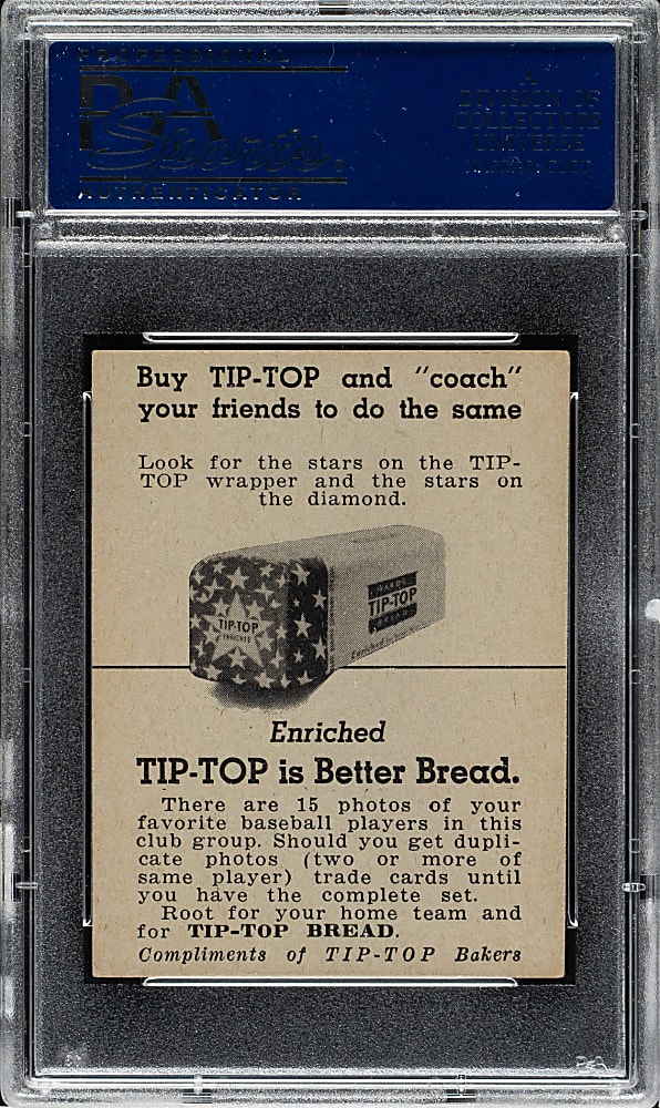 1947 D323 Tip Top Bread Tom Henrich PSA NM 7