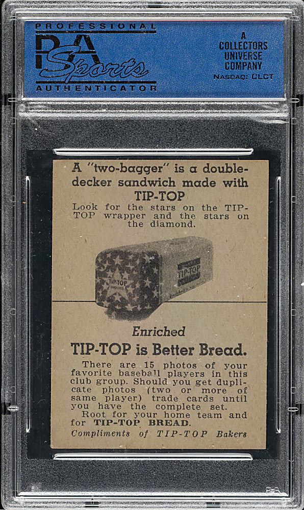 1947 D323 Tip Top Bread John Lindell PSA EX 5