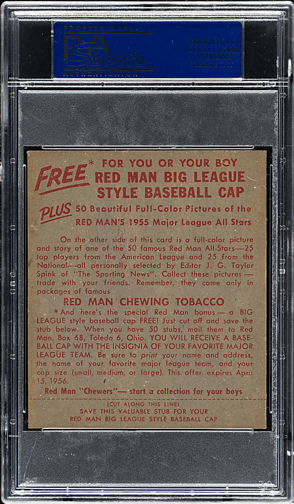 1955 Red Man Tobacco #NL-12 Hoyt Wilhelm PSA EX 5