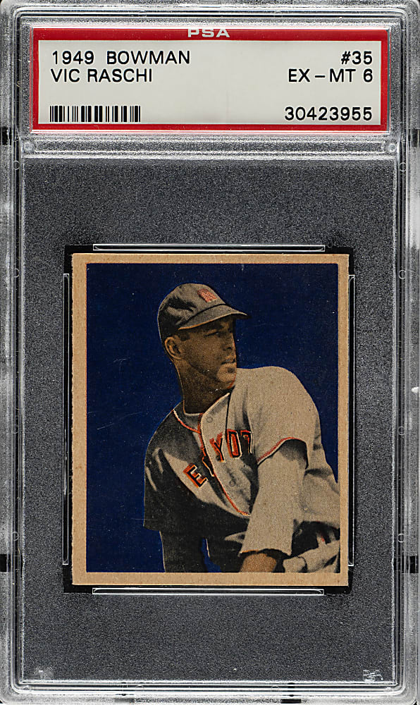 1949 Bowman #35 Vic Raschi PSA EX-MT 6