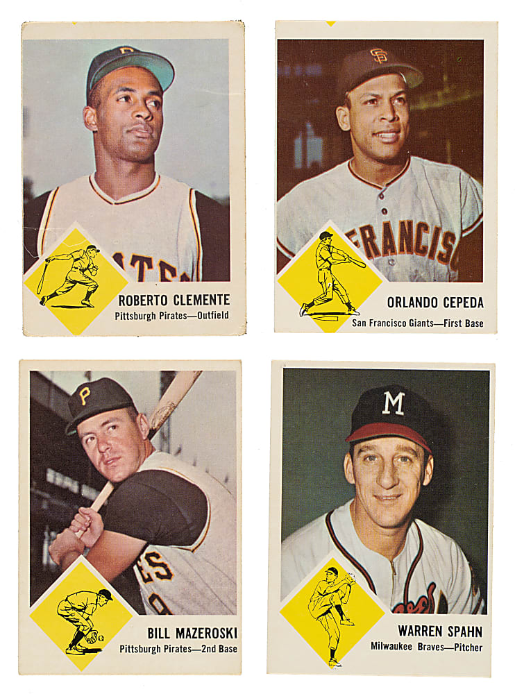 1963 Fleer Partial Set (49/66) Including Roberto Clemente