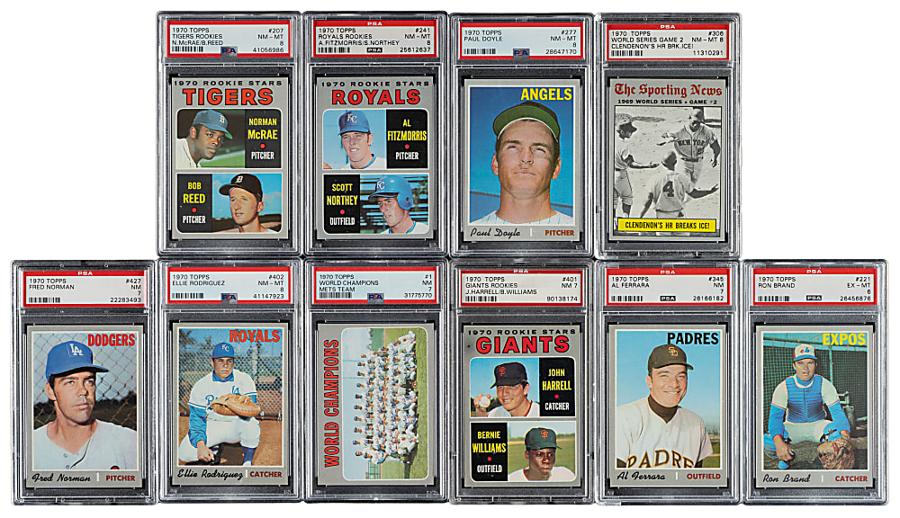1970 Topps PSA-Graded Collection (14) Including New York Yankees Team PSA MINT 9