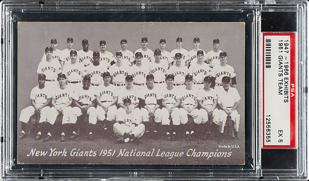 1947-1966 Exhibits 1951 New York Giants Team PSA EX 5 - Willie Mays Rookie Year and National League Champions