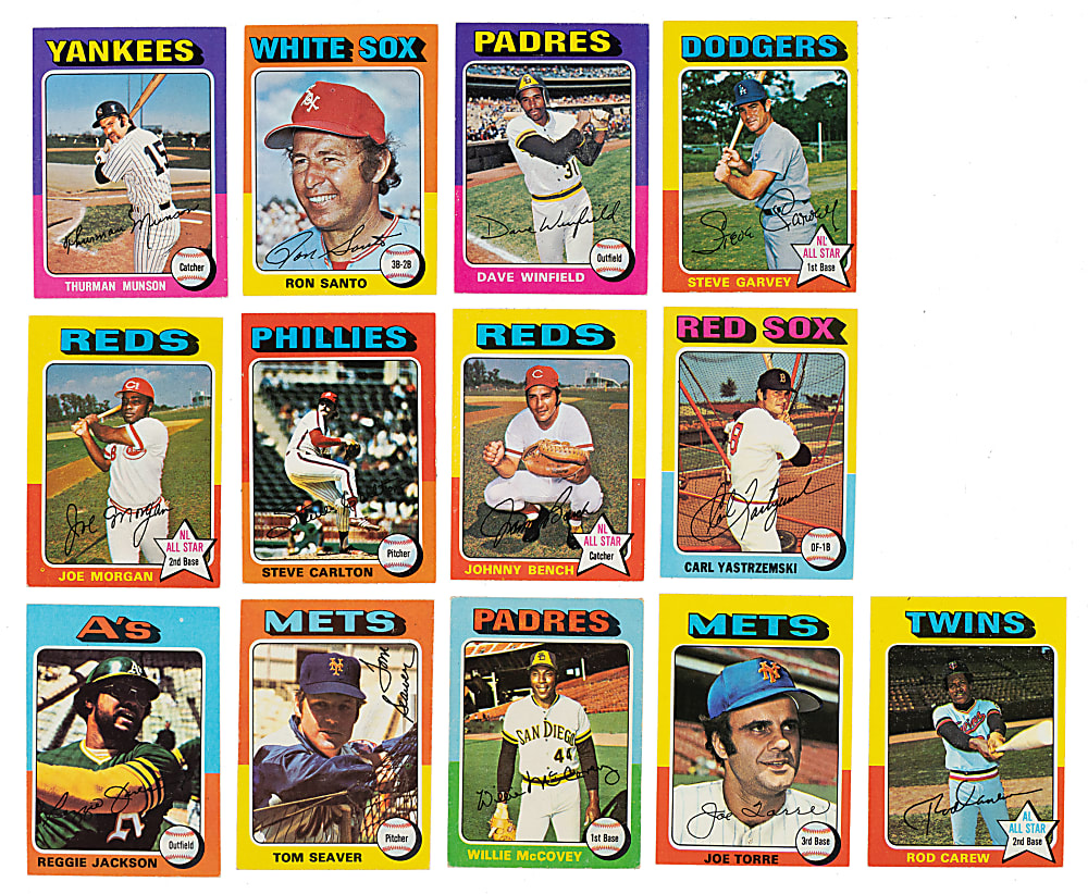 1975 Topps Mini Collection (255) Including Hank Aaron, Nolan Ryan, Jim Rice Rookie, and Robin Yount Rookie