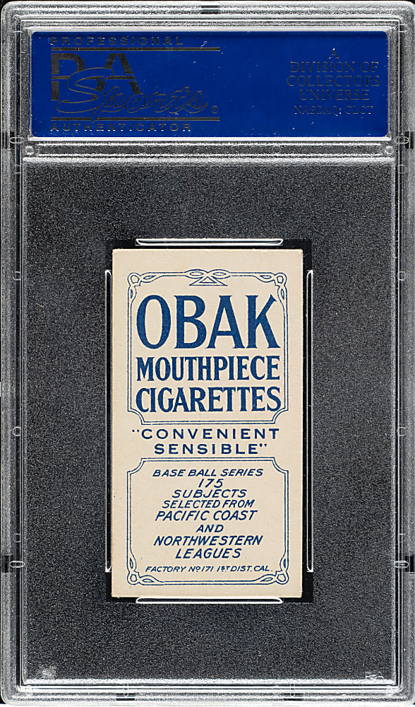 1910 T212 Obak Cigarettes "175 Subjects" Joseph Smith PSA EX 5