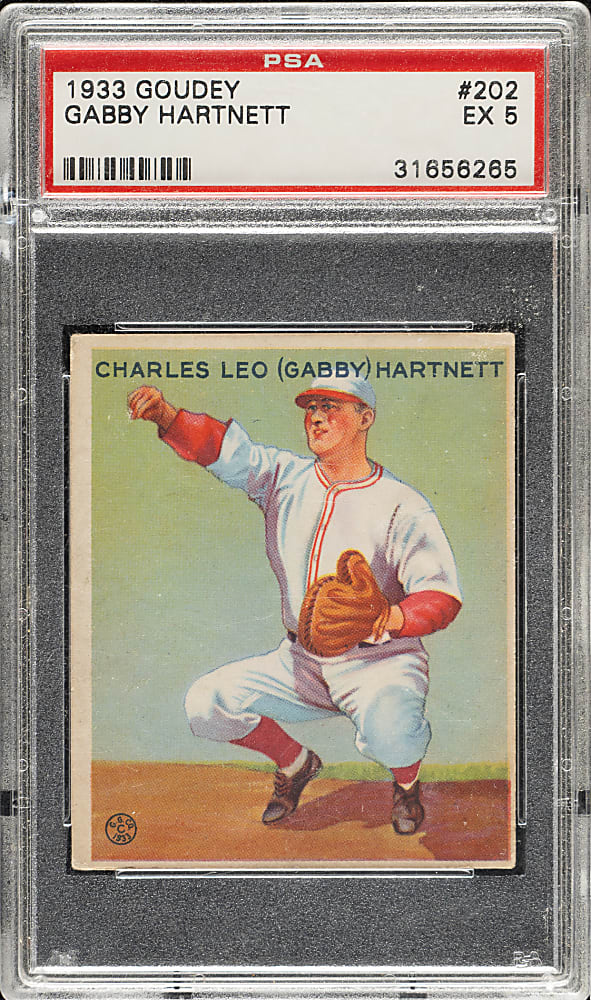1933 R319 Goudey #202 Gabby Hartnett PSA EX 5