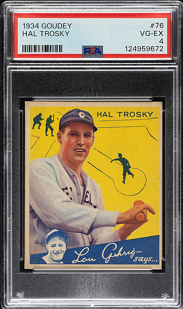 1934 R320 Goudey #76 Hal Trosky PSA VG-EX 4