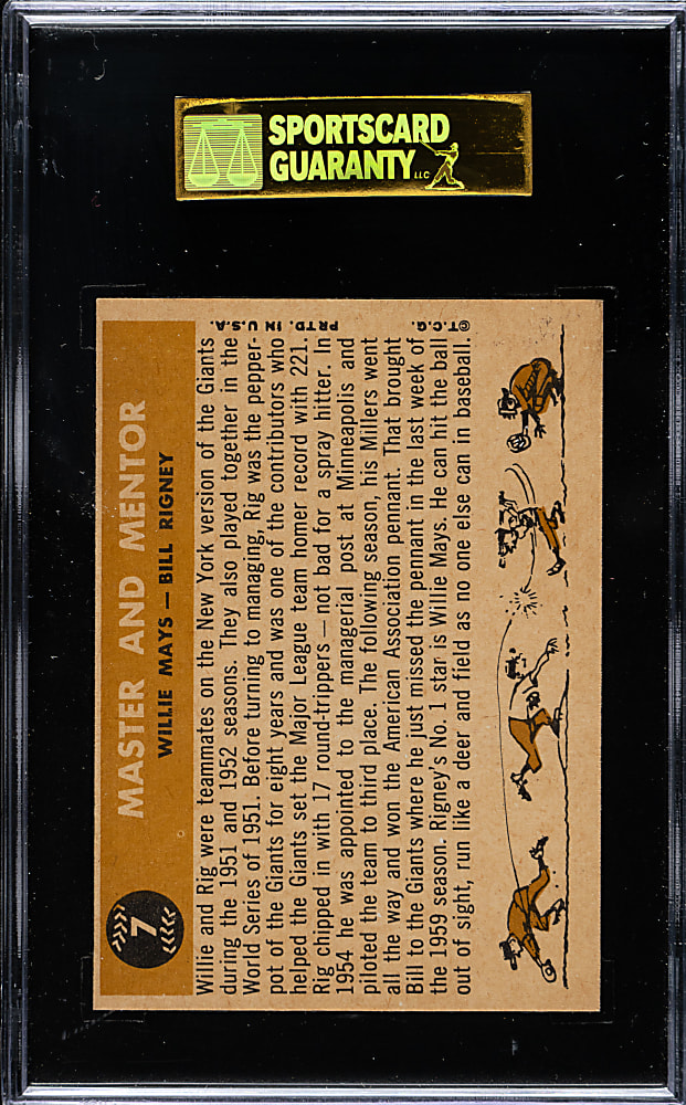 1960 Topps #7 Master & Mentor with Willie Mays SGC NM/MT 88