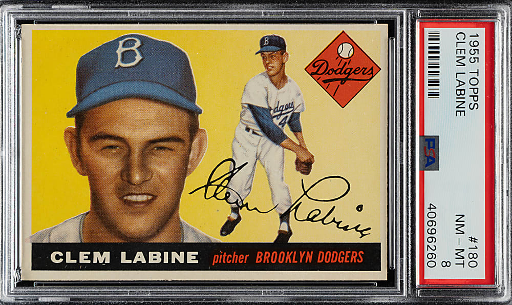 1955 Topps #180 Clem Labine PSA NM-MT 8