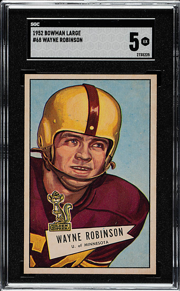 1952 Bowman Large Football #68 Wayne Robinson SGC EX 5