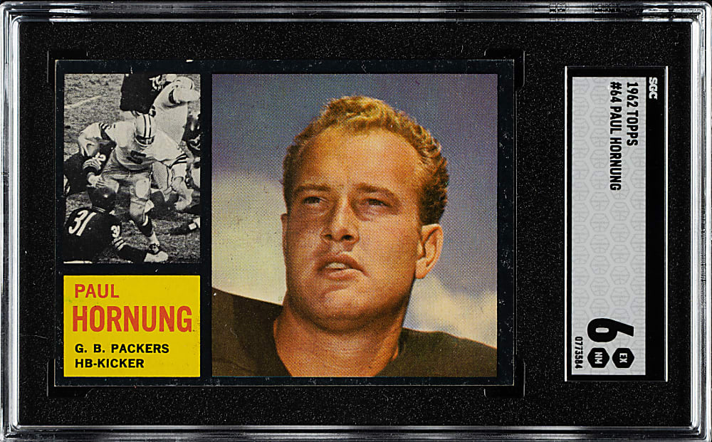 1962 Topps Football #64 Paul Hornung SGC EX/NM 6