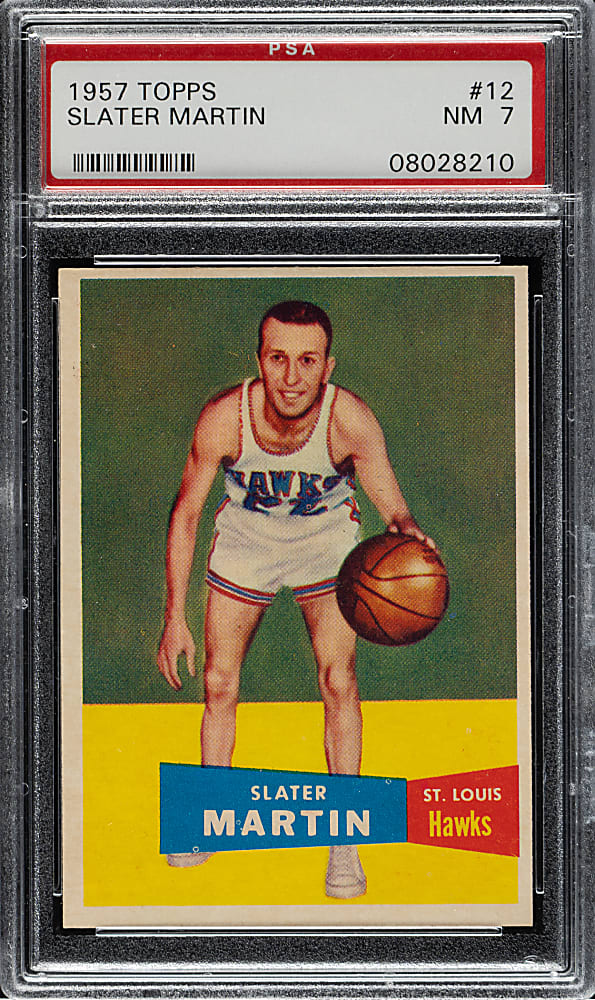 1957-1958 Topps Basketball #12 Slater Martin Rookie PSA NM 7