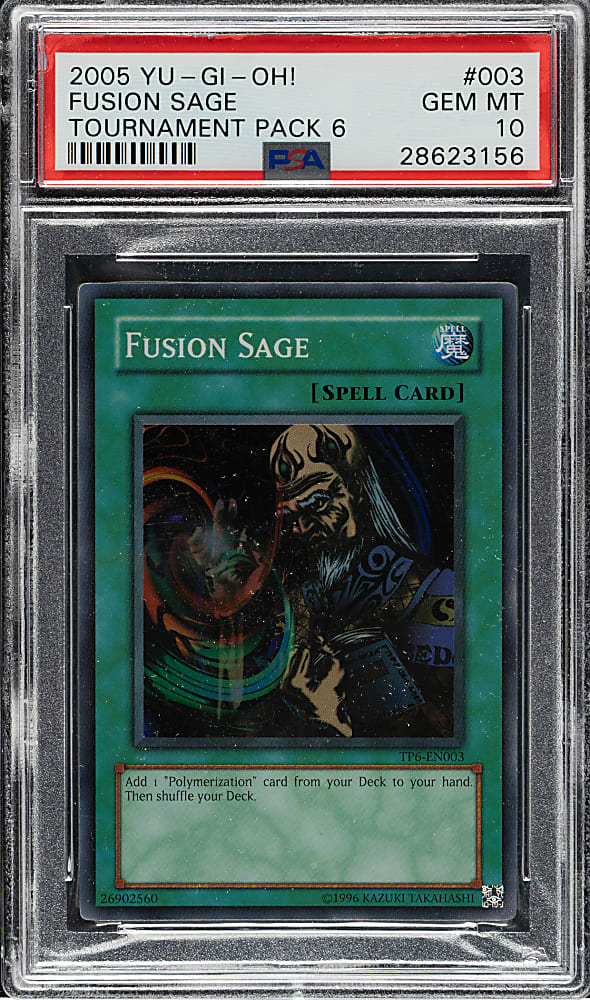 2005 Yu-Gi-Oh! Tournament Pack 6 #003 Fusion Sage Super Rare Holographic PSA GEM MINT 10
