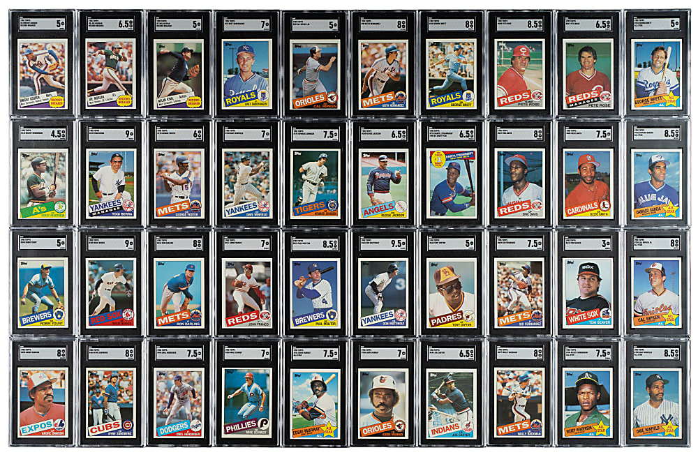 1985 Topps Complete Set (792) Including 63 PSA- and SGC-Graded Cards