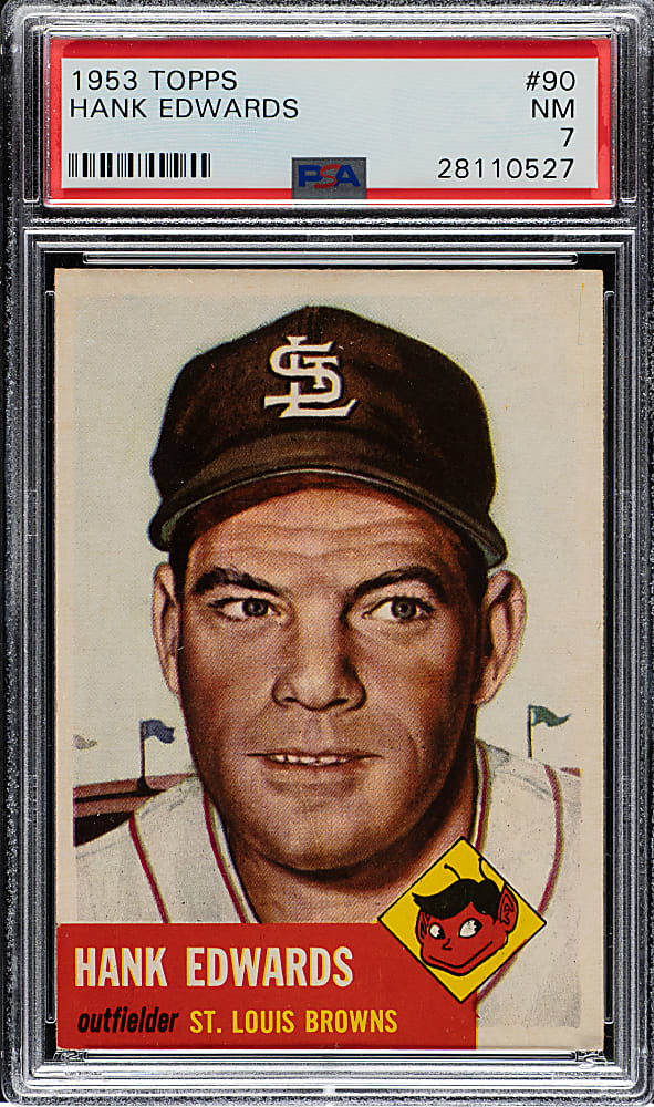 1953 Topps #90 Hank Edwards PSA NM 7