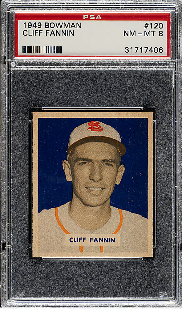 1949 Bowman #120 Cliff Fannin PSA NM-MT 8