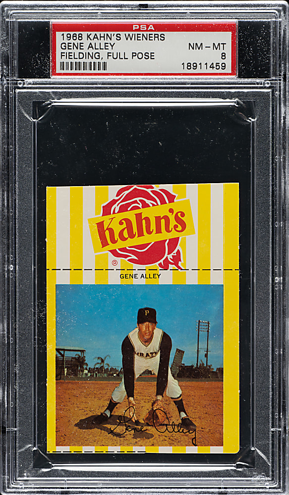 1968 Kahn's Wieners Gene Alley Fielding, Full Pose PSA NM-MT 8