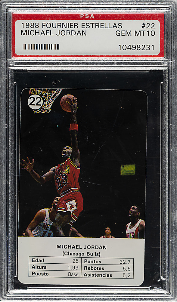 1988-1989 Fournier Estrellas Basketball #22 Michael Jordan PSA GEM MINT 10