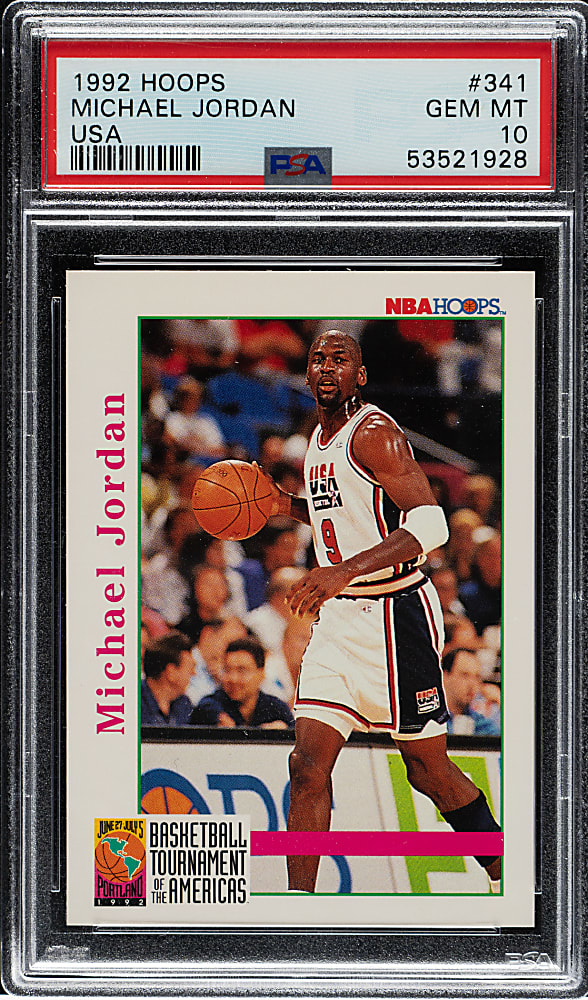 1992-1993 NBA Hoops Basketball #341 Michael Jordan USA PSA GEM MINT 10
