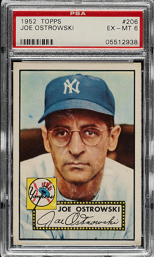 1952 Topps #206 Joe Ostrowski PSA EX-MT 6