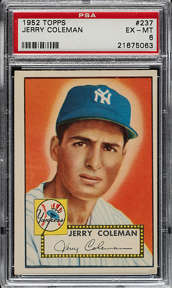 1952 Topps #237 Jerry Coleman PSA EX-MT 6