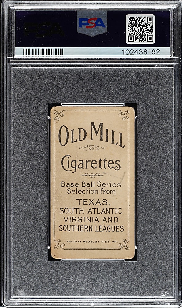 1909-1911 T206 White Border Dutch Jordan Southern Leaguer PSA FAIR 1.5 (MK) - Old Mill Back