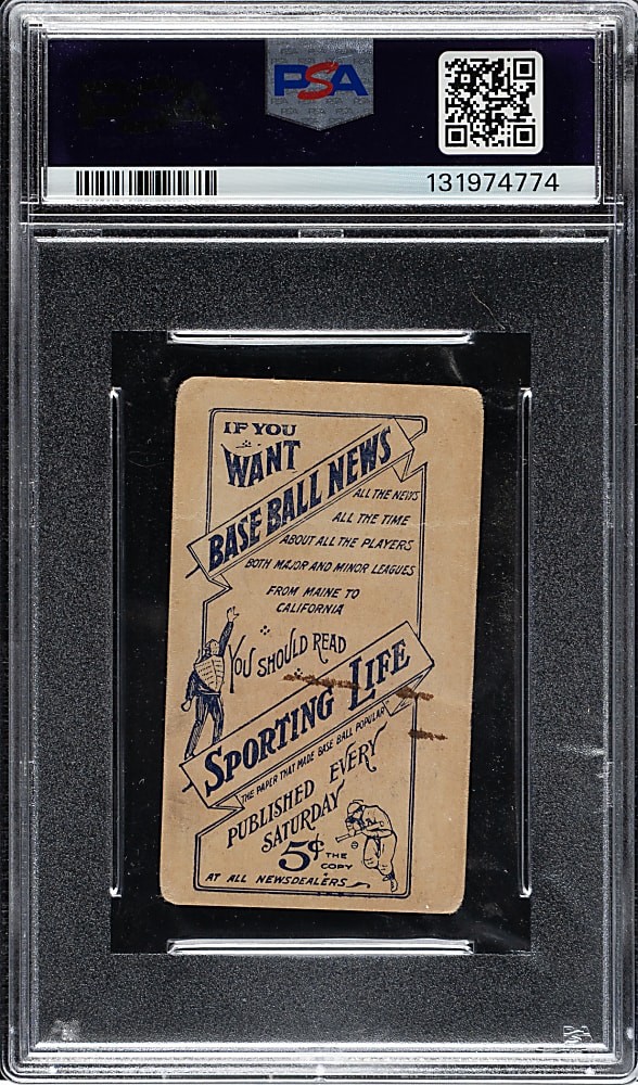 1910-1911 M116 Sporting Life Bobby Wallace PSA POOR 1
