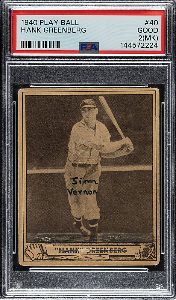 1940 R335 Play Ball #40 Hank Greenberg PSA GOOD 2 (MK)