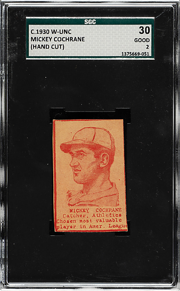 Circa 1930s W-UNC Strip Card Mickey Cochrane SGC GOOD 30