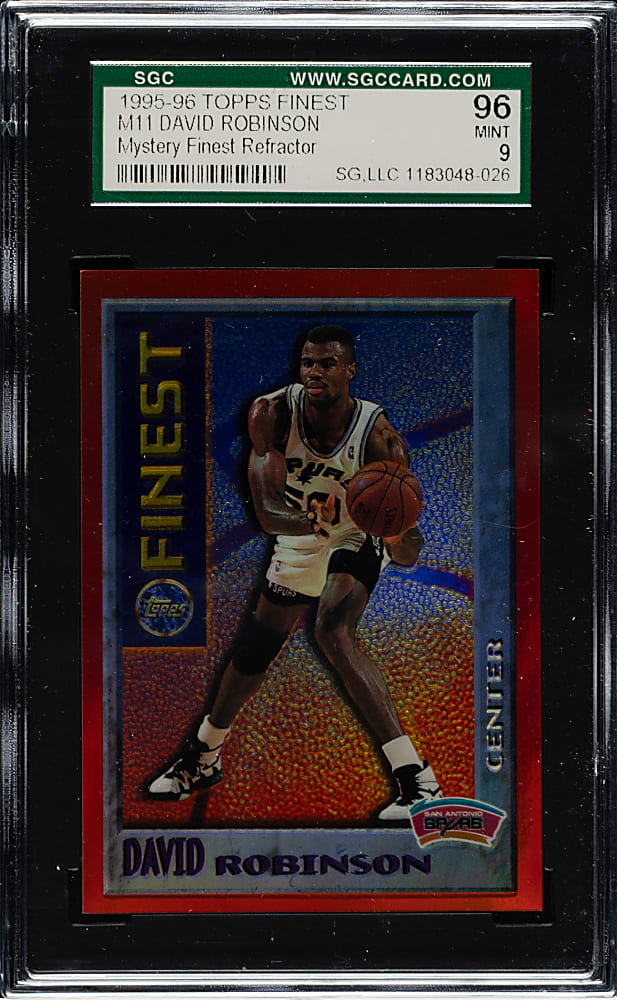 1995-1996 Topps Finest Basketball Mystery Bordered #M11 David Robinson Refractor SGC MINT 96