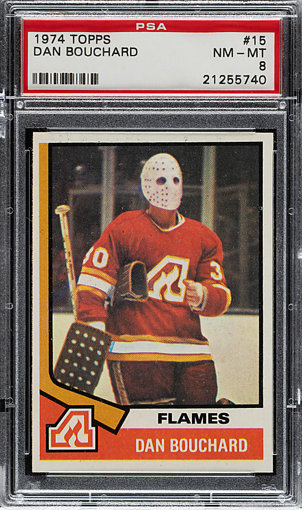 1974-1975 Topps Hockey #15 Dan Bouchard PSA NM-MT 8