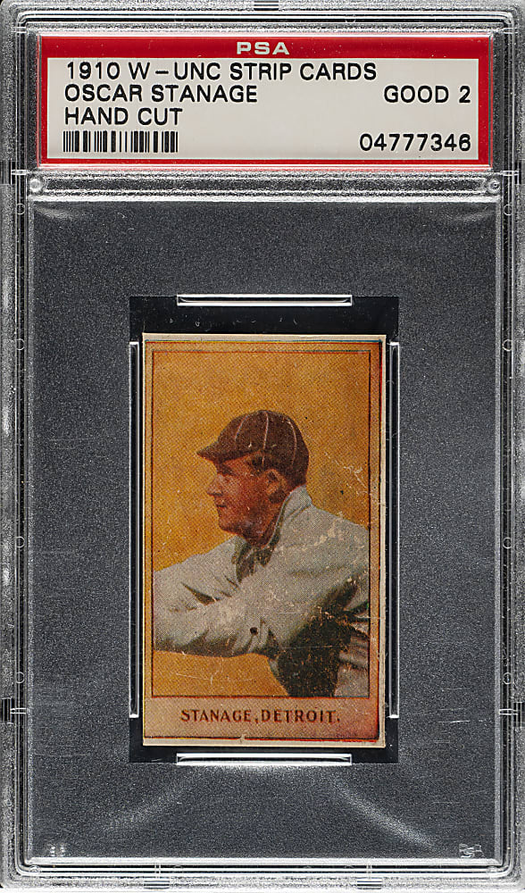 1910 W-UNC Strip Card Oscar Stanage PSA GOOD 2