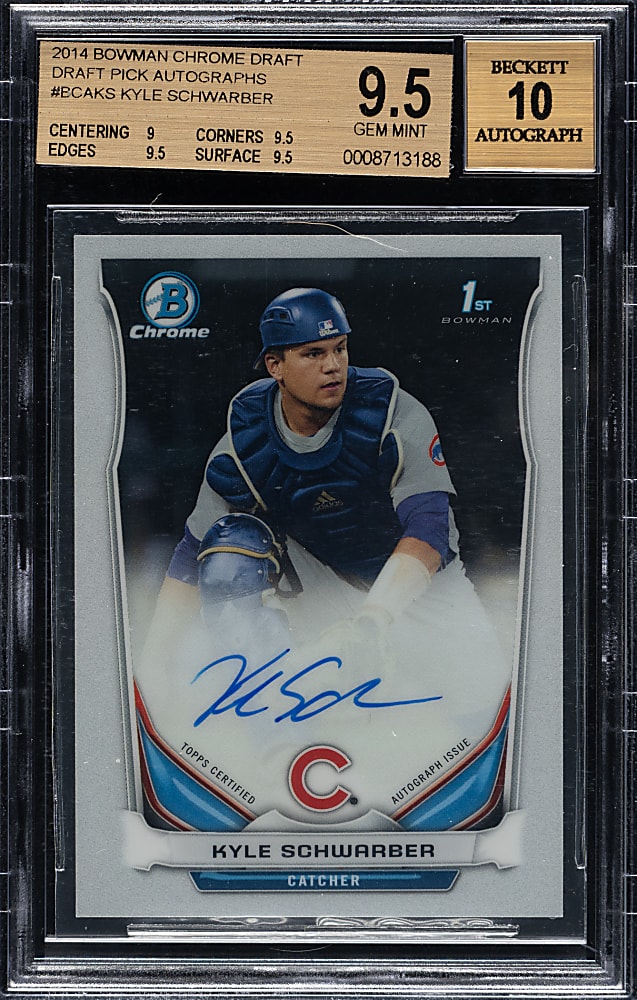 2014 Bowman Chrome Draft Pick Autographs #BCA-KS Kyle Schwarber BGS GEM MINT 9.5 with GEM MINT 10 Signature