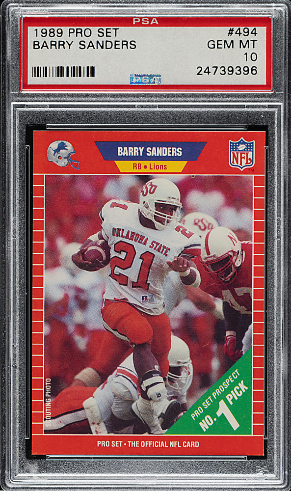 1989 Pro Set Football #494 Barry Sanders Rookie PSA GEM MINT 10